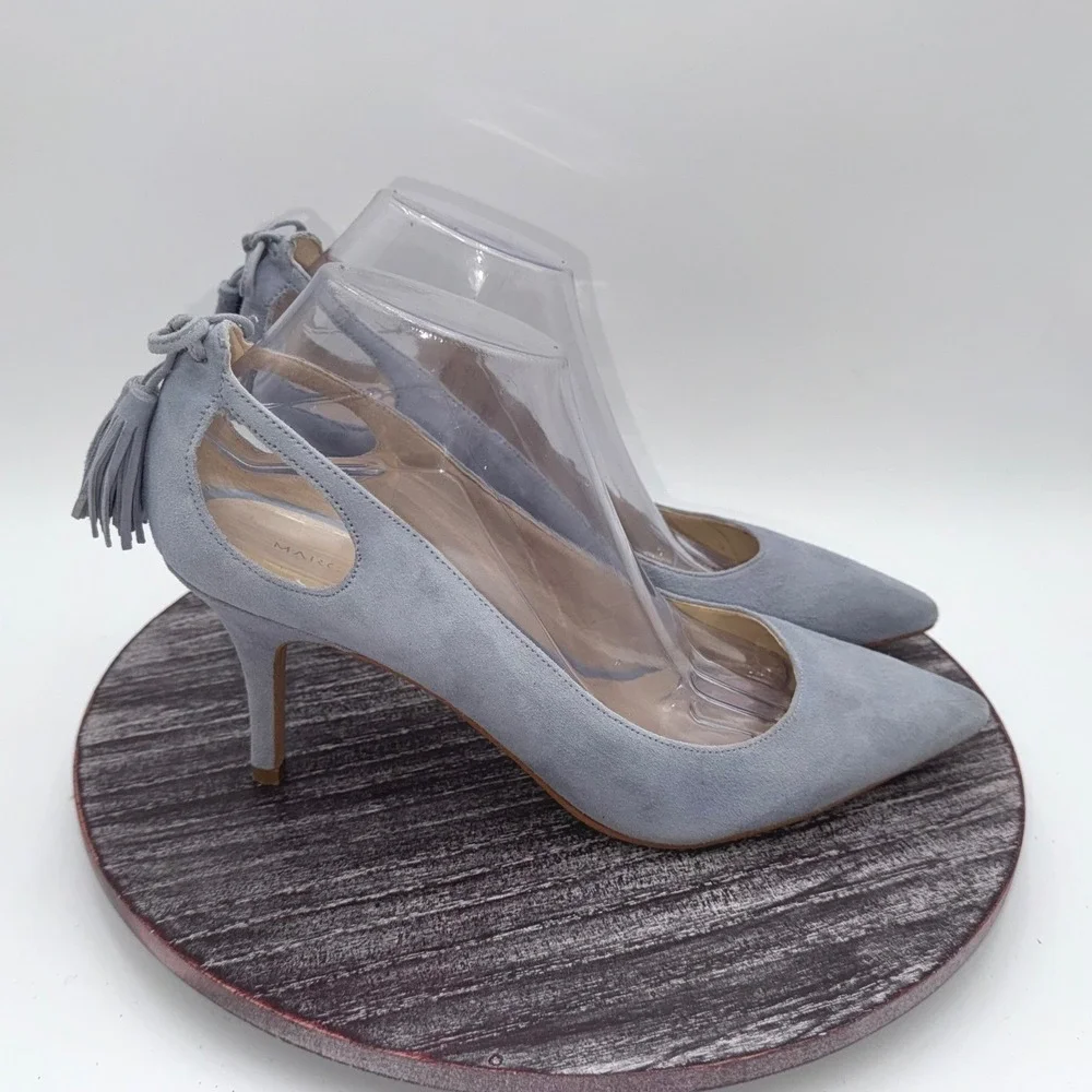 Marc Fisher Pumps Womens 10 Tammye Tassel Heels‎ Blue Suede Pointed Toe Shoes